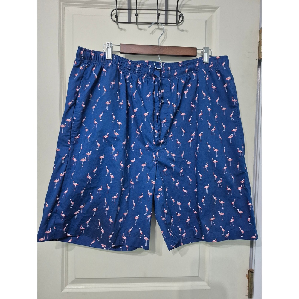 Men's St Johns Bay blue Shorts swim trunks with flamingos XL